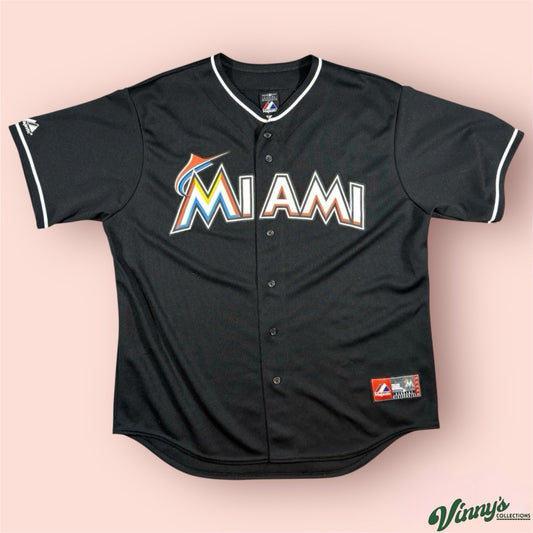 Majestic MLB Miami Marlins Baseball Jersey Mens Medium