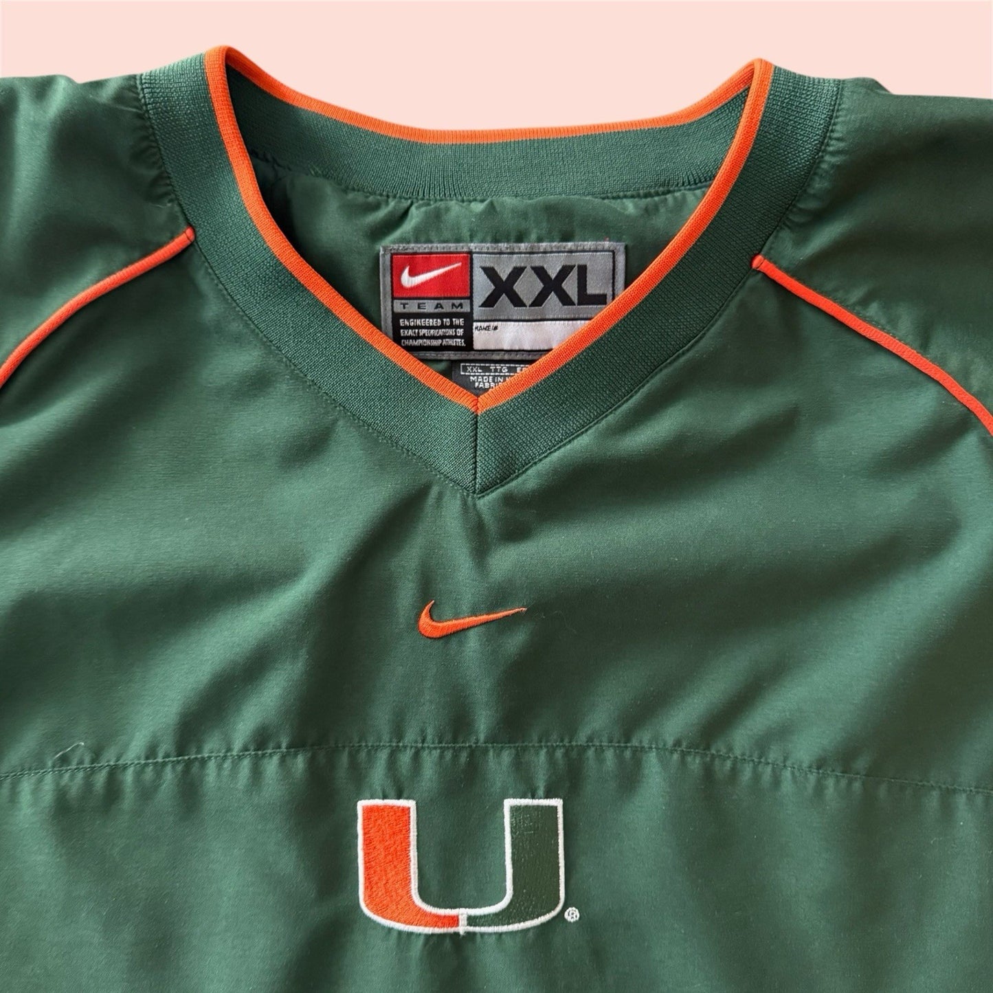 Nike NCAA Miami Hurricanes College Pullover Jacket Mens 2XL