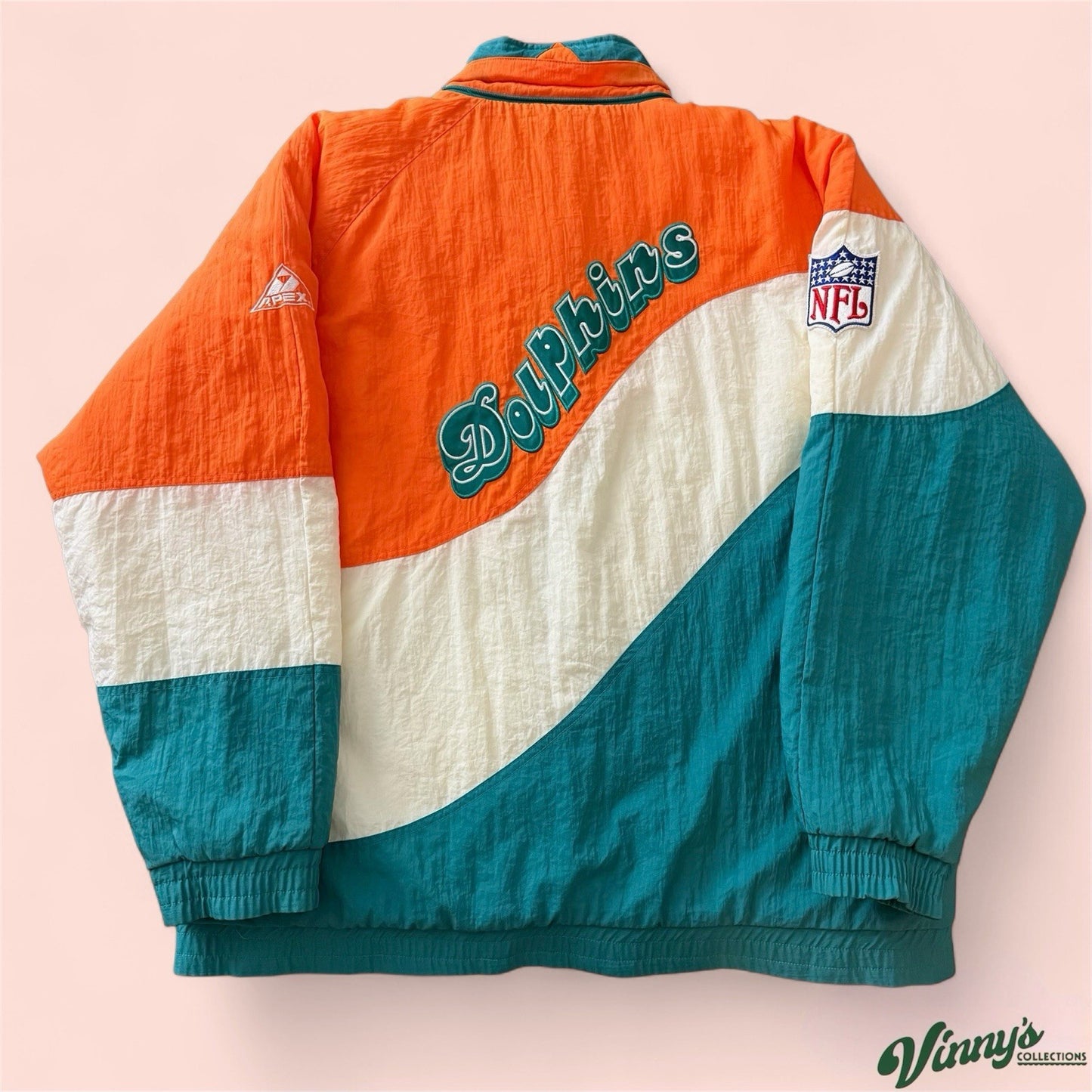 Vintage Apex One NFL Miami Dolphins Football Puffer Jacket Mens 2XL