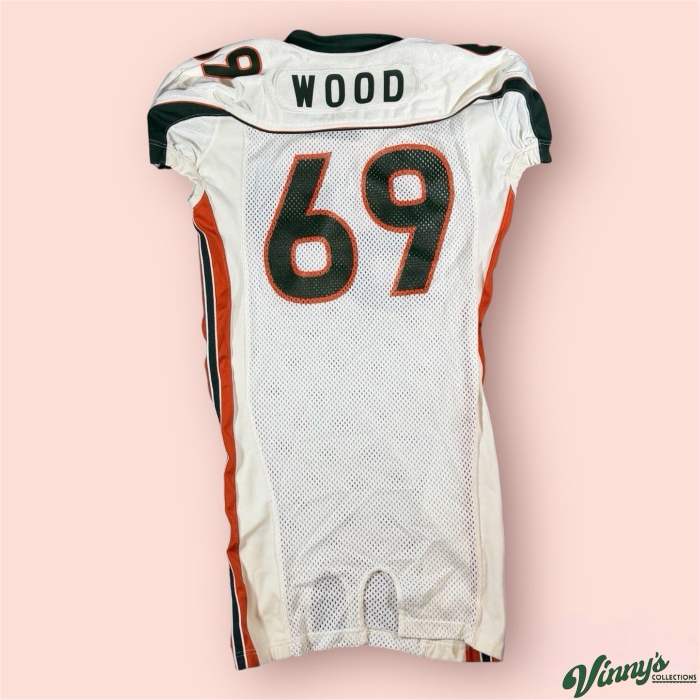 Nike NCAA Miami Hurricanes Wood #69 Game Issued Football Jersey Mens 50 Medium