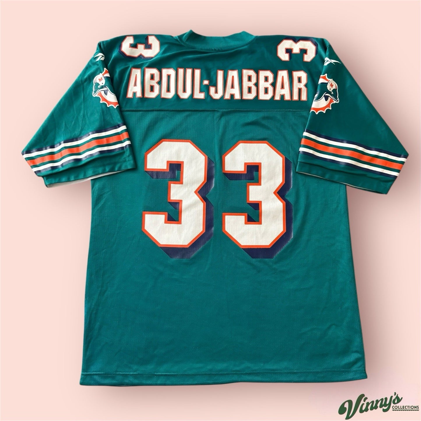 Reebok NFL Miami Dolphins Kareem Abdul Jabbar Football Jersey Mens Large 48