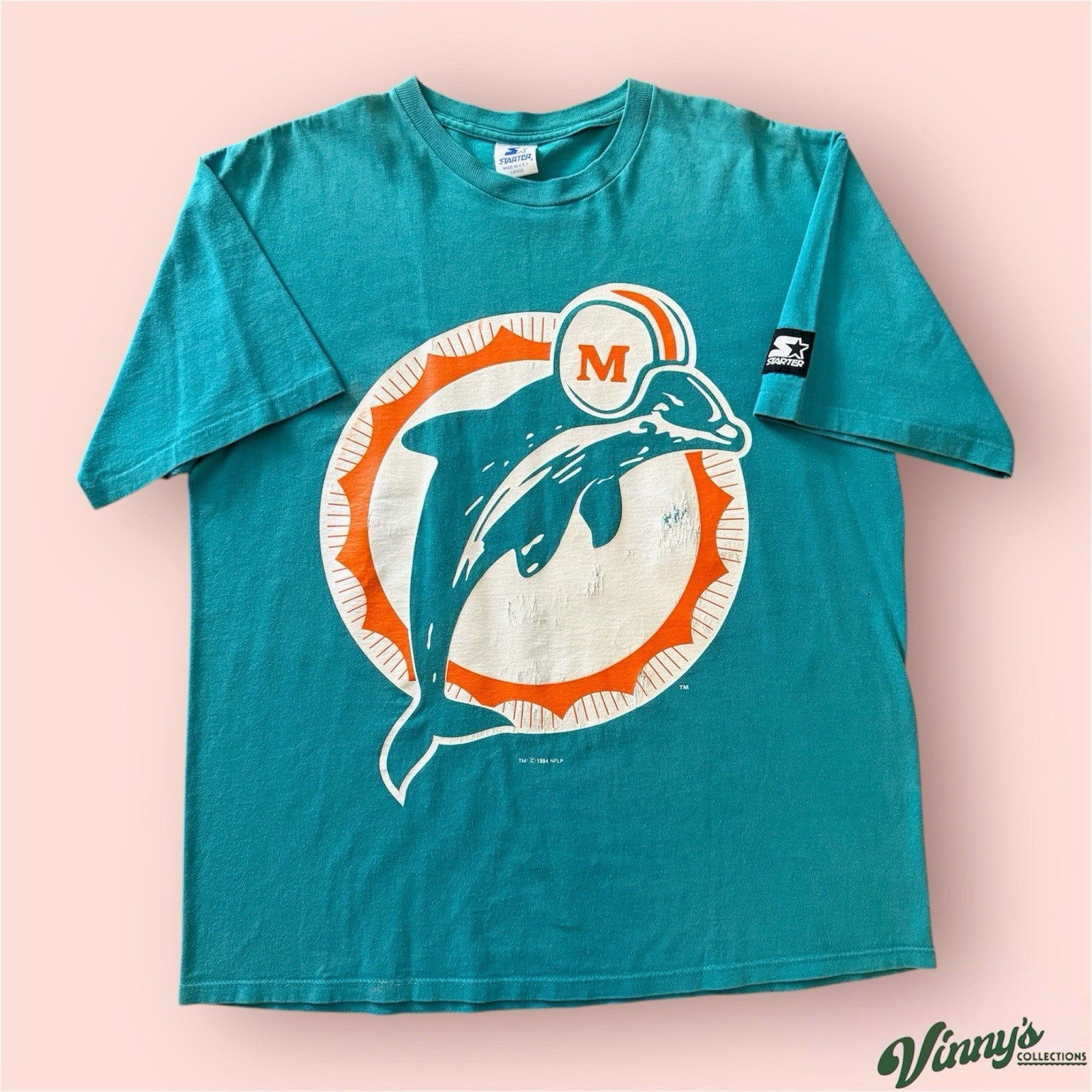 Vintage 1994 Starter NFL Miami Dolphins Football Shirt Mens Large