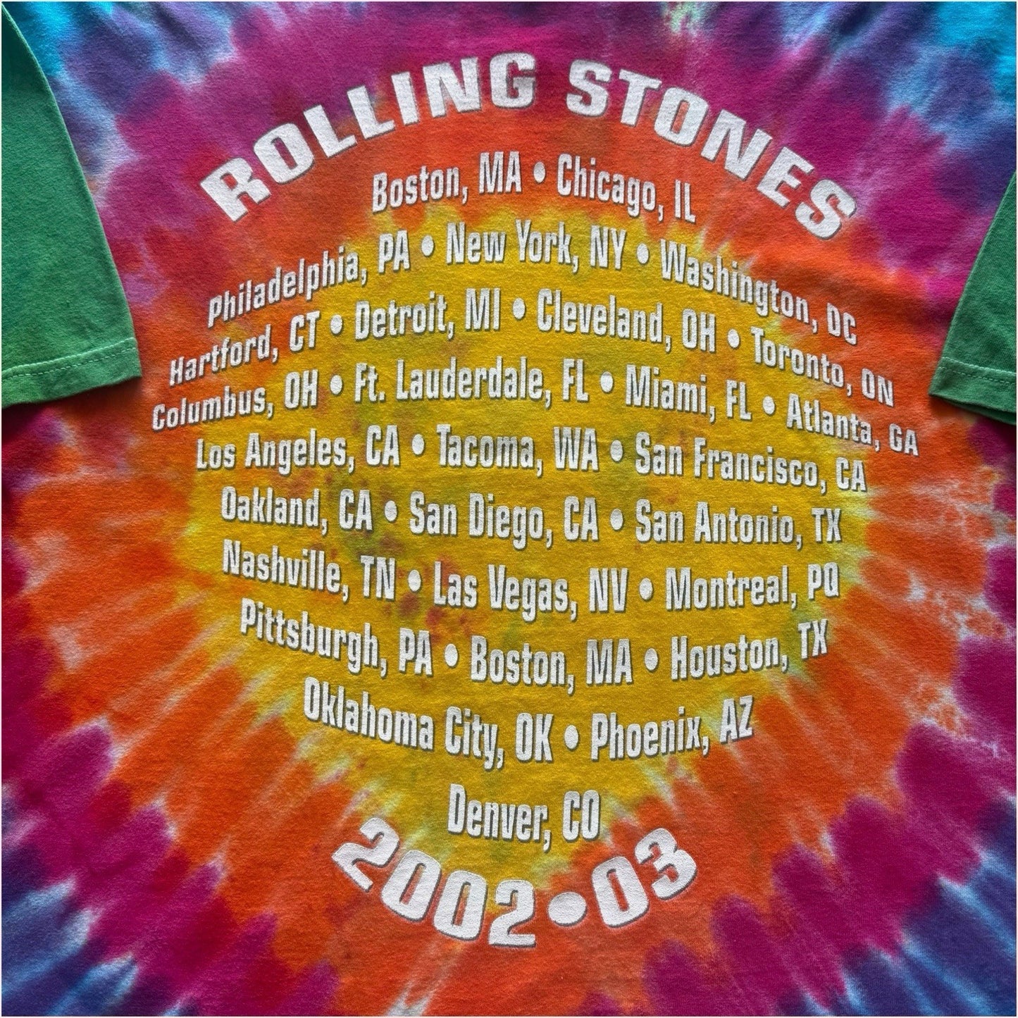 Vintage 2002 Rolling Stones Tie Dye Tour Shirt Mens 2XL