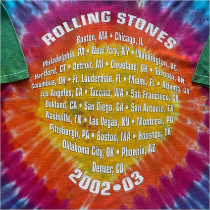 Vintage 2002 Rolling Stones Tie Dye Tour Shirt Mens 2XL