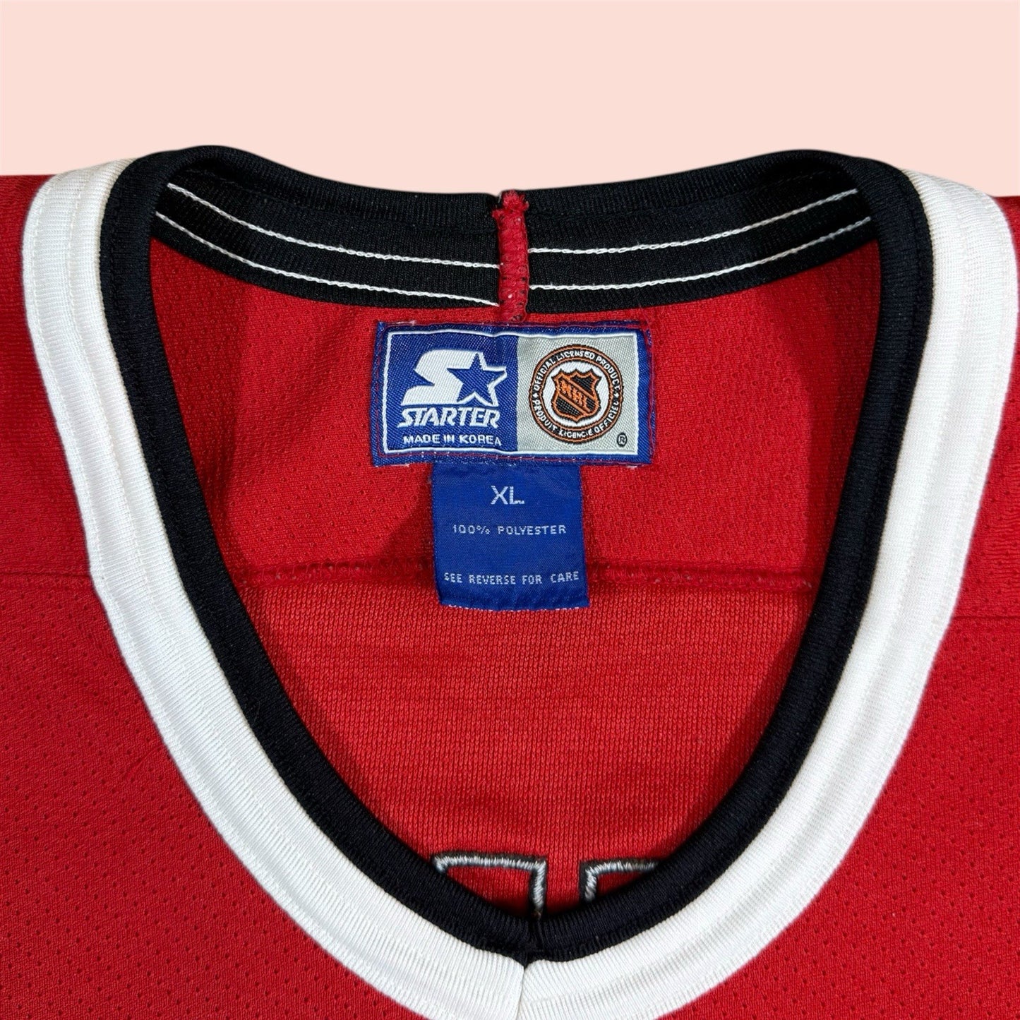 Vintage Starter NHL Chicago Blackhawks Bobby Hull Hockey Jersey Mens XL