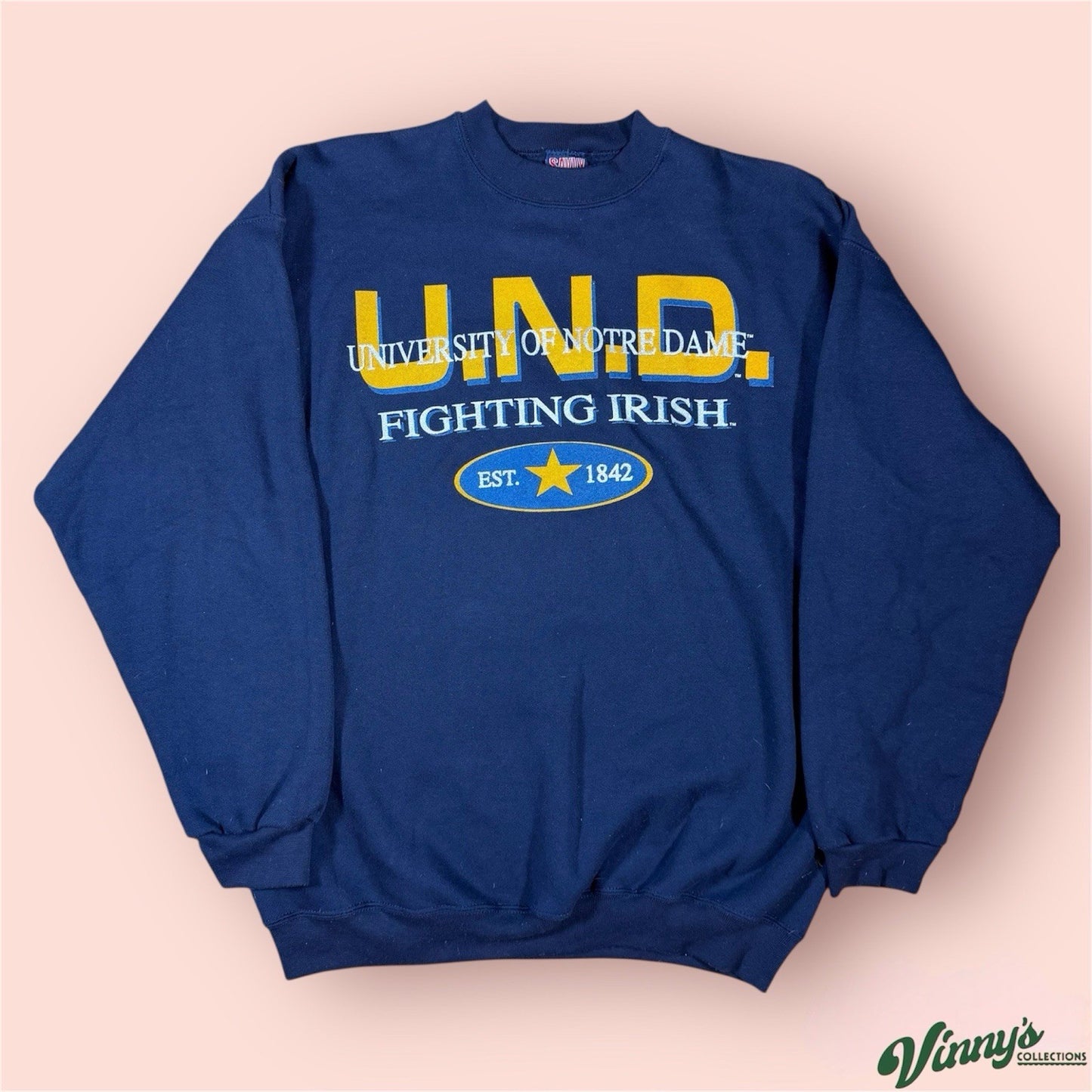 Vintage Savvy NCAA Notre Dame Fighting Irish College Sweatshirt Mens XL