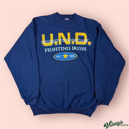 Vintage Savvy NCAA Notre Dame Fighting Irish College Sweatshirt Mens XL