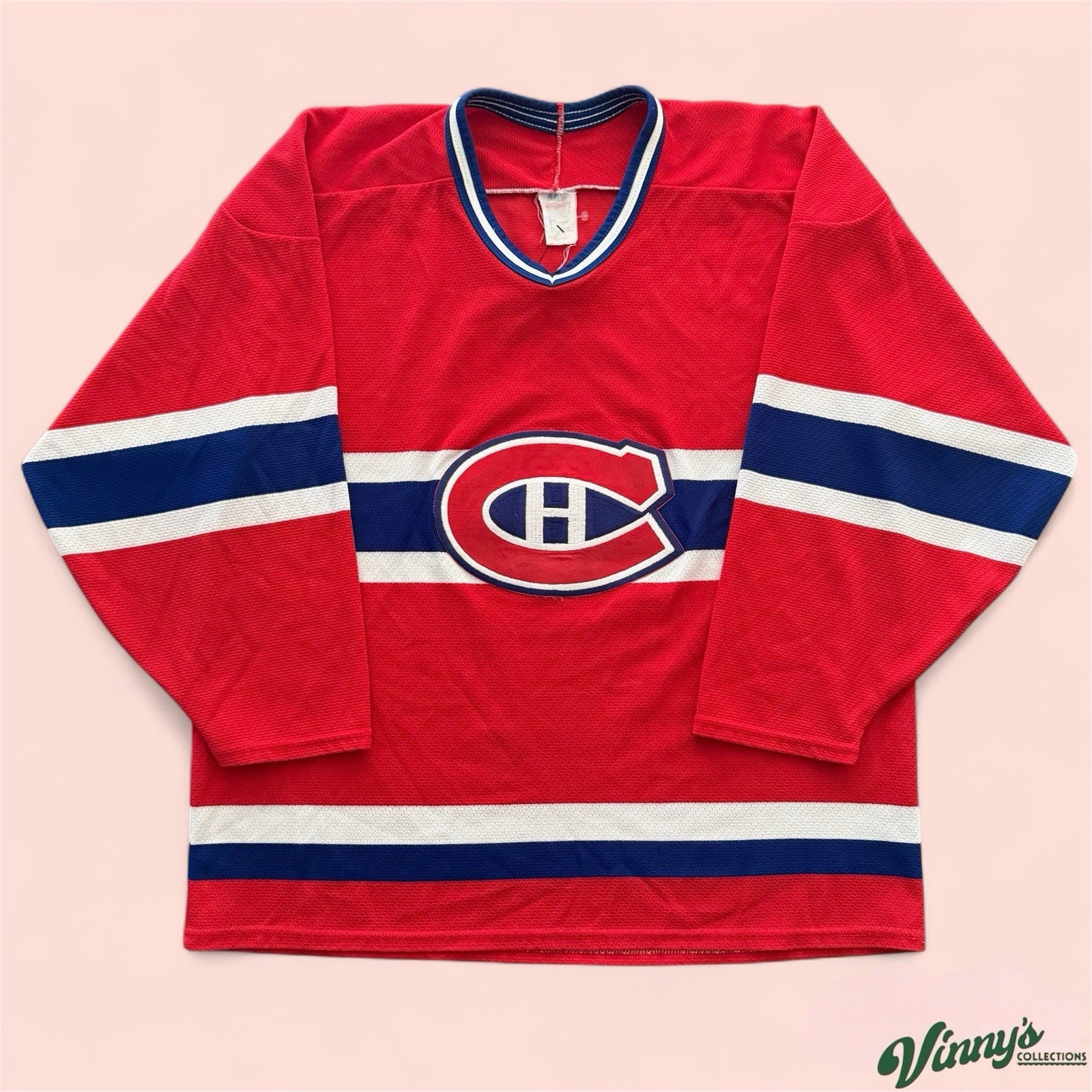 Vintage Maska Air Knit Montreal Canadiens Hockey Jersey Mens Large