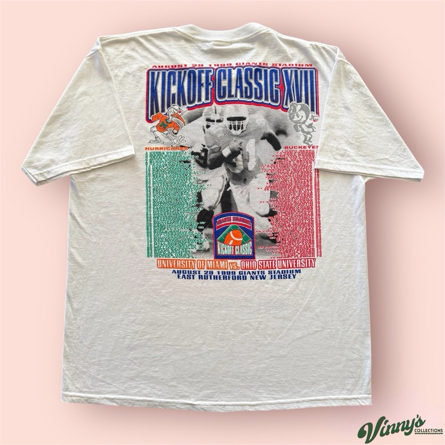 Vintage 1999 NCAA Miami Hurricanes Kickoff Classic College Shirt Mens XL