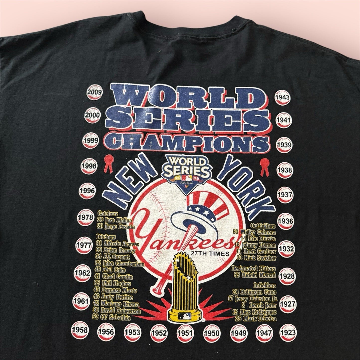 Vintage 2009 MLB New York Yankees World Series Baseball Shirt Mens 3XL