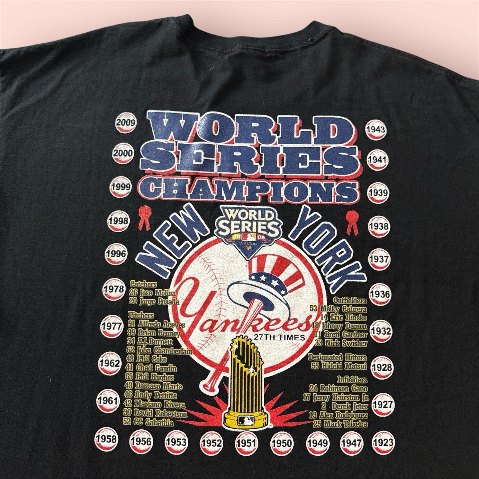 Vintage 2009 MLB New York Yankees World Series Baseball Shirt Mens 3XL