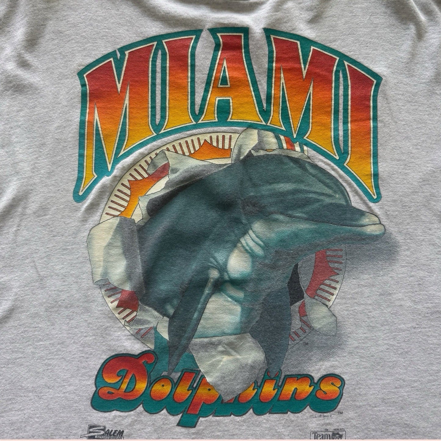 Vintage Salem Sportswear NFL Miami Dolphins Football Shirt Mens XL