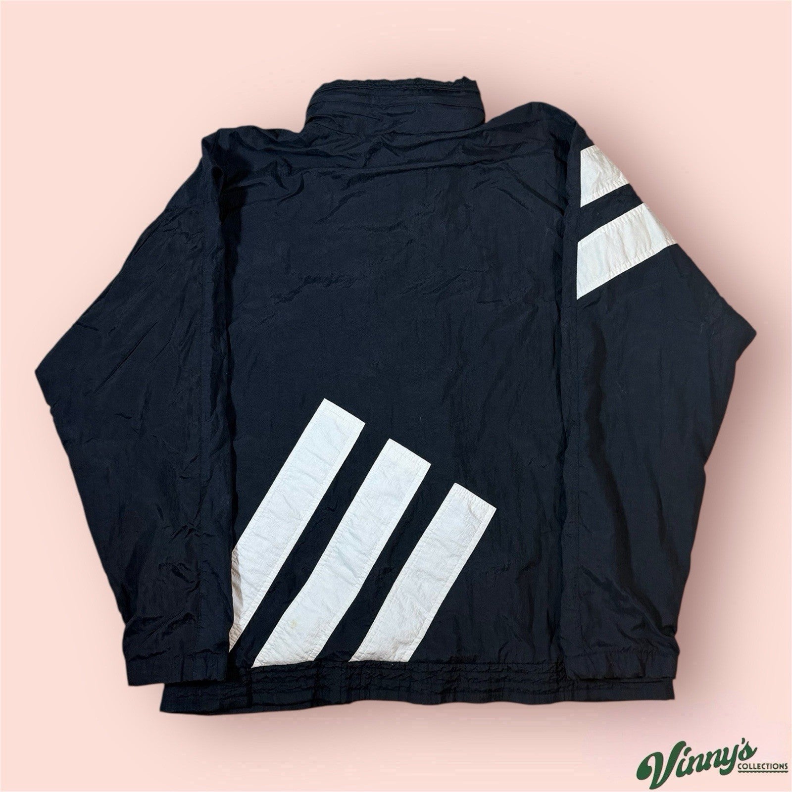 Vintage Adidas Three Stripes Windbreaker Jacket Mens Large