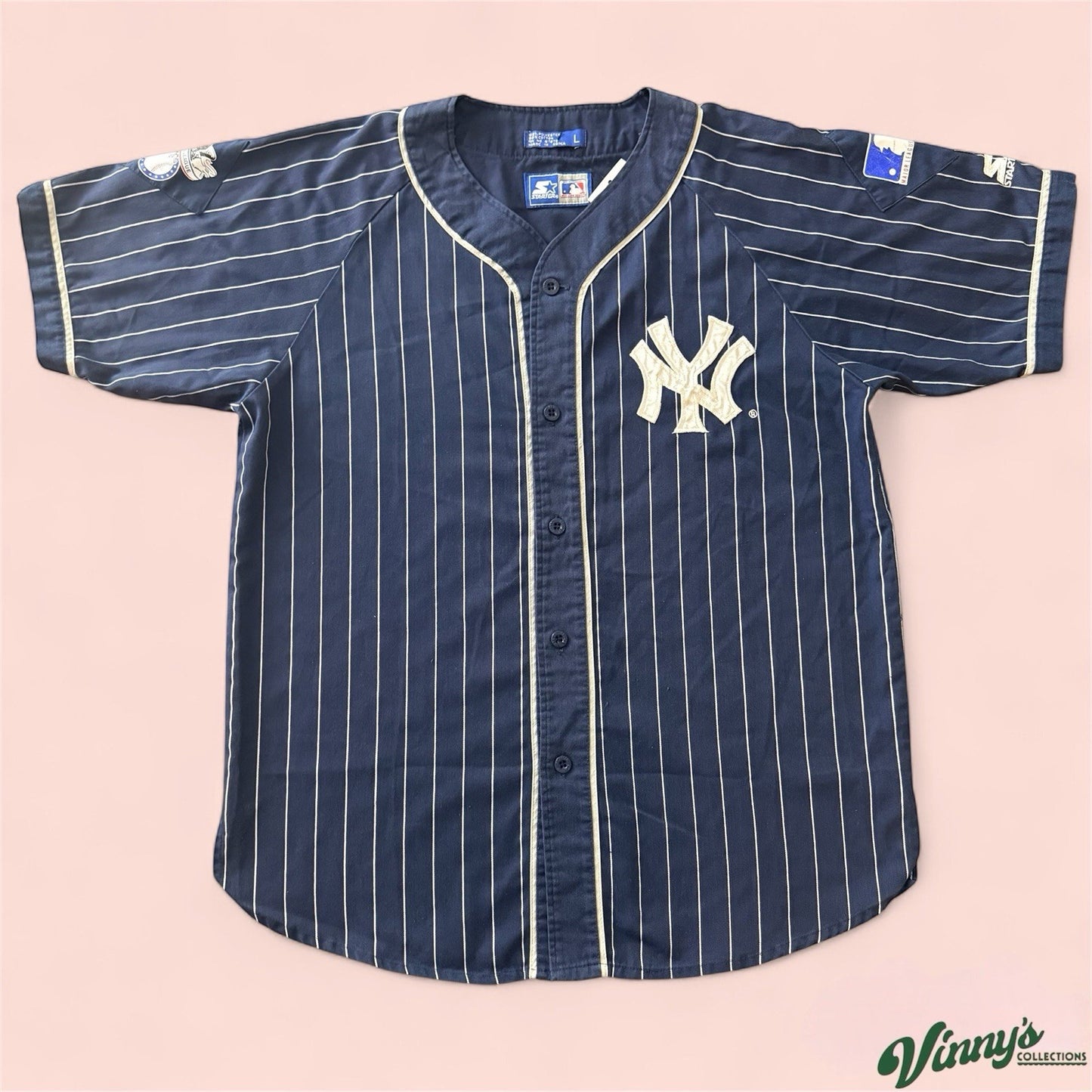 Vintage Starter MLB New York Yankees Baseball Jersey Mens Large