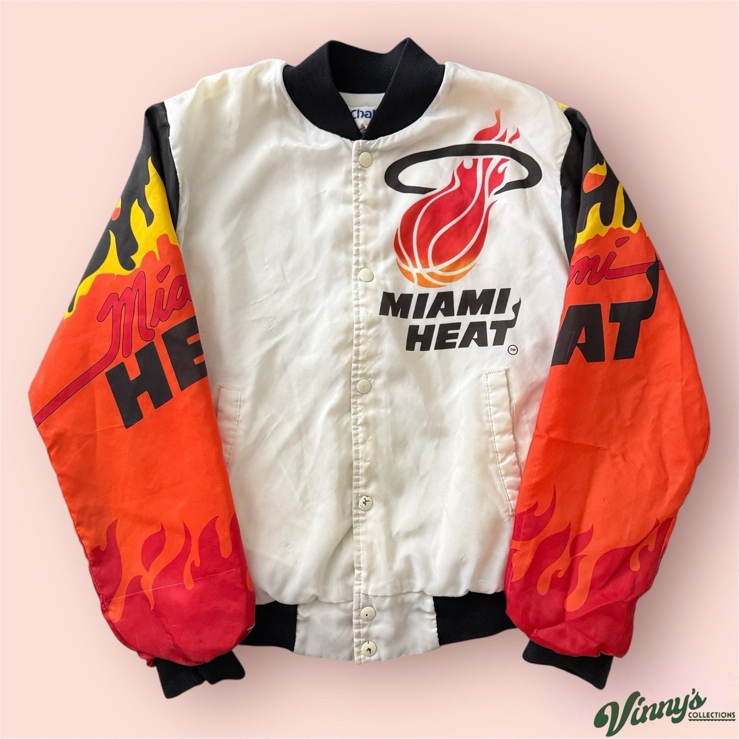 Vintage Chalk Line NBA Miami Heat Basketball Bomber Jacket Mens Small
