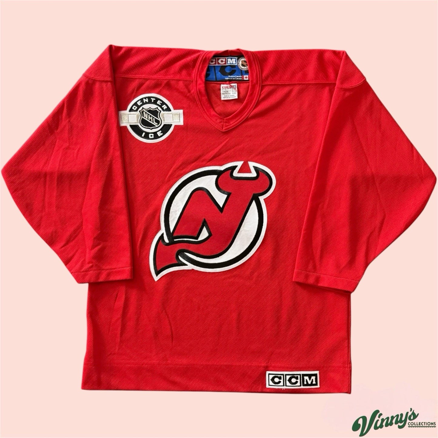 Vintage CCM NHL New Jersey Devils Hockey Jersey Youth Kids Large