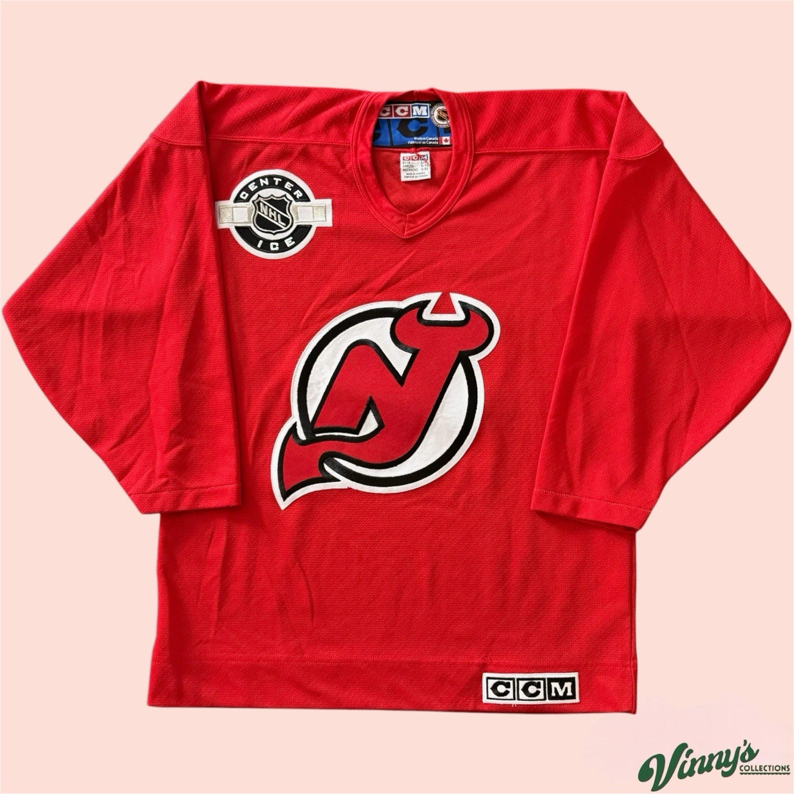Vintage CCM NHL New Jersey Devils Hockey Jersey Youth Kids Large