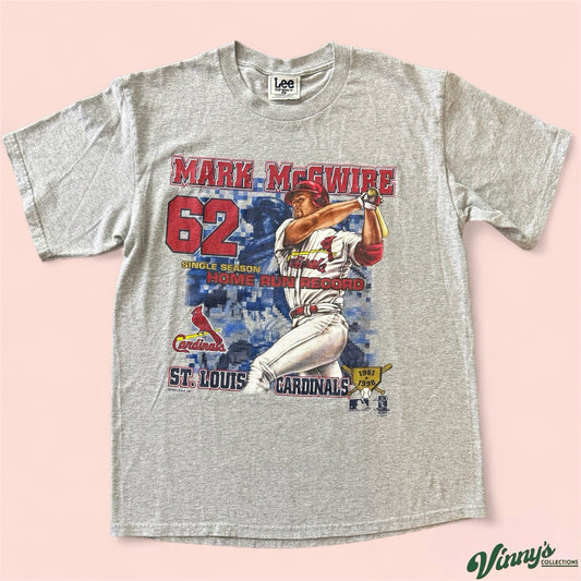 Lee MLB St Louis Cardinals Mark McGwire 62 HR Season Baseball Shirt Mens Large