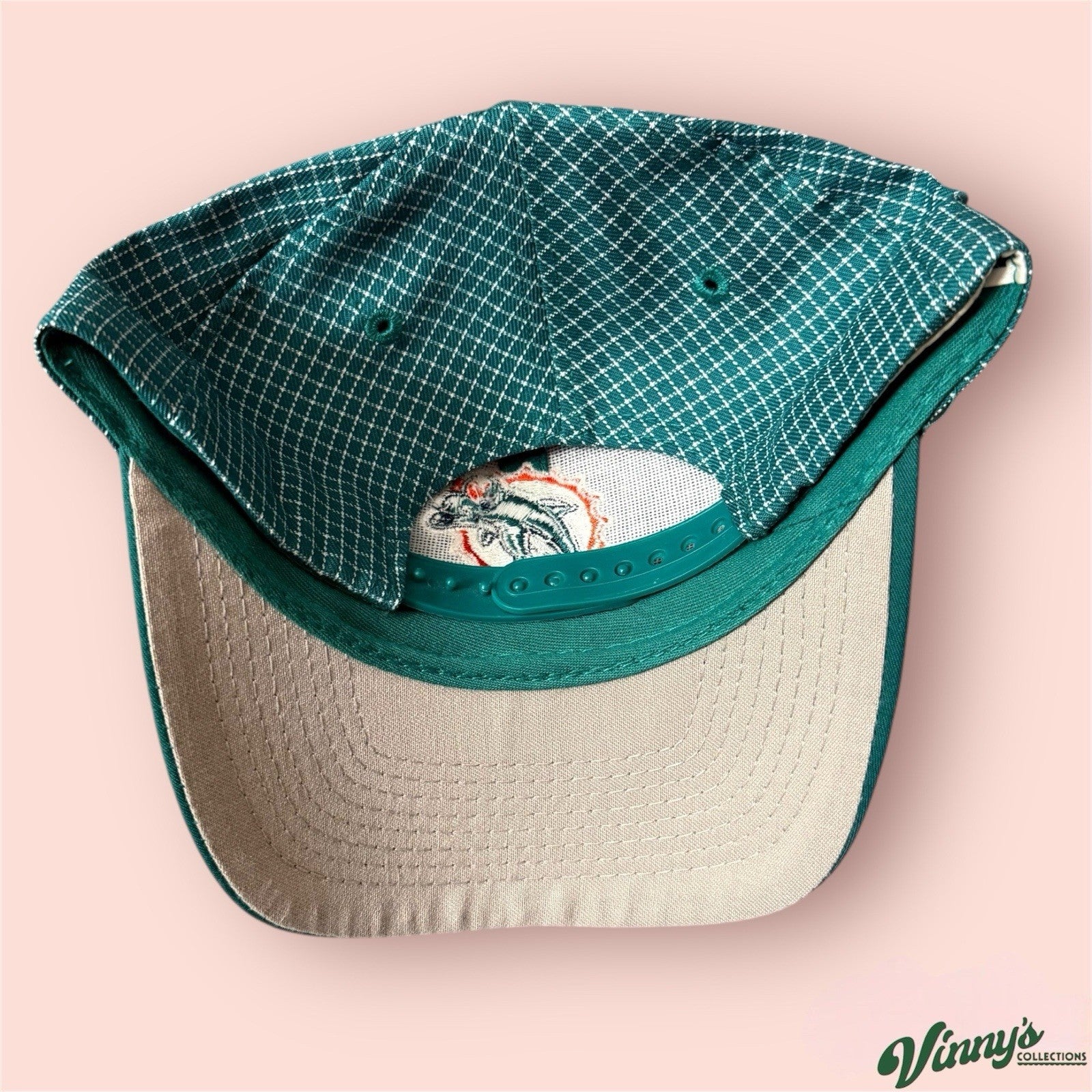 Vintage Logo 7 NFL Miami Dolphins Football Plaid SnapBack Hat