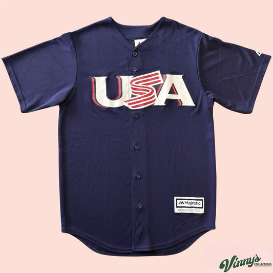 Majestic USA WBC World Baseball Classic Jersey Mens Medium