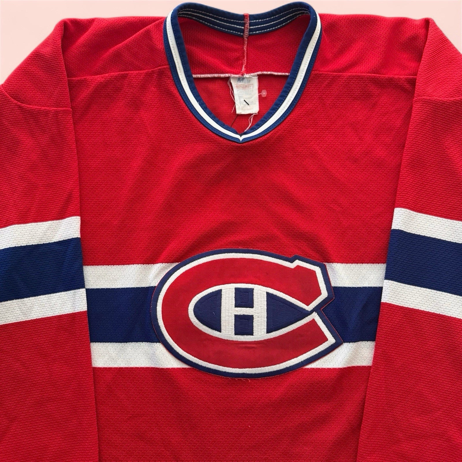 Vintage Maska Air Knit Montreal Canadiens Hockey Jersey Mens Large