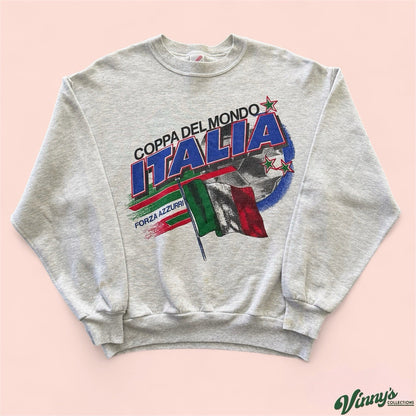 Vintage World Cup Italy Soccer Sweatshirt Mens Large