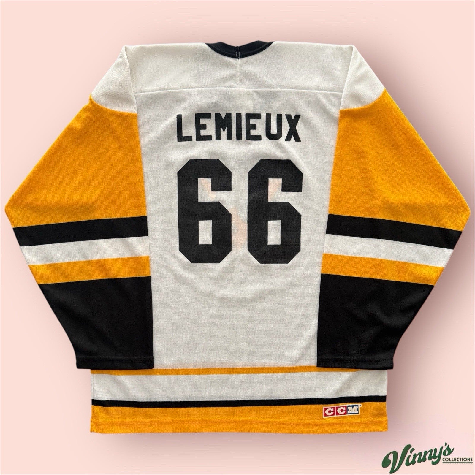 Vintage CCM NHL Pittsburgh Penguins Mario Lemieux Hockey Jersey Mens Medium