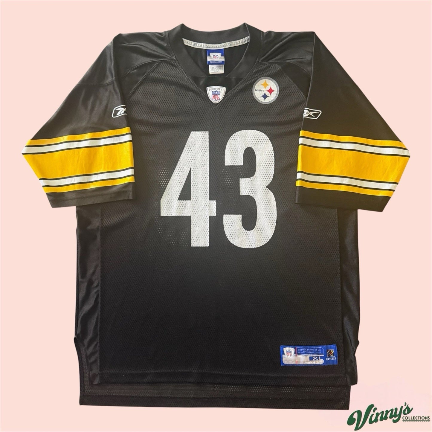 Reebok NFL Pittsburgh Steelers Troy Polamalu Football Jersey Mens XL