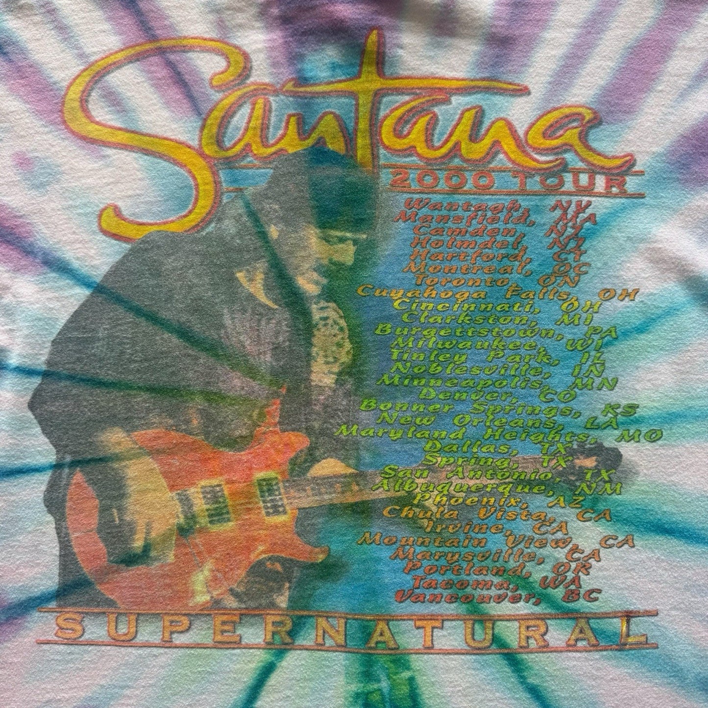 Vintage 2000 Santana Supernatural Tour Shirt Mens XL