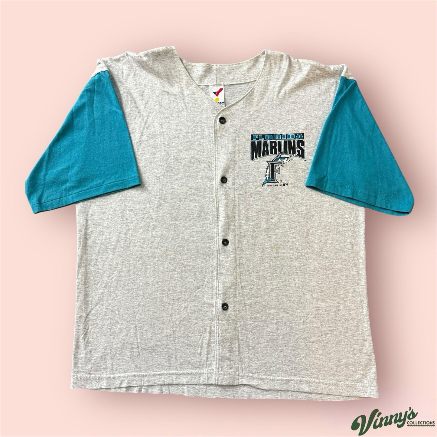 Vintage Artex MLB Florida Marlins Baseball Jersey Shirt Mens XL