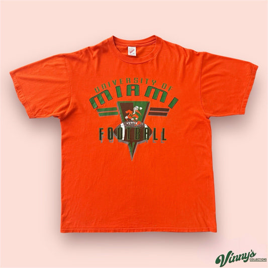 Vintage Jerzees NCAA Miami Hurricanes College Football Shirt Mens XL