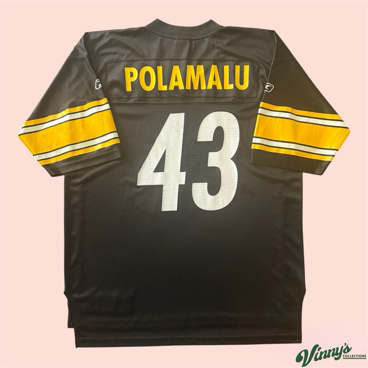 Reebok NFL Pittsburgh Steelers Troy Polamalu Football Jersey Mens XL