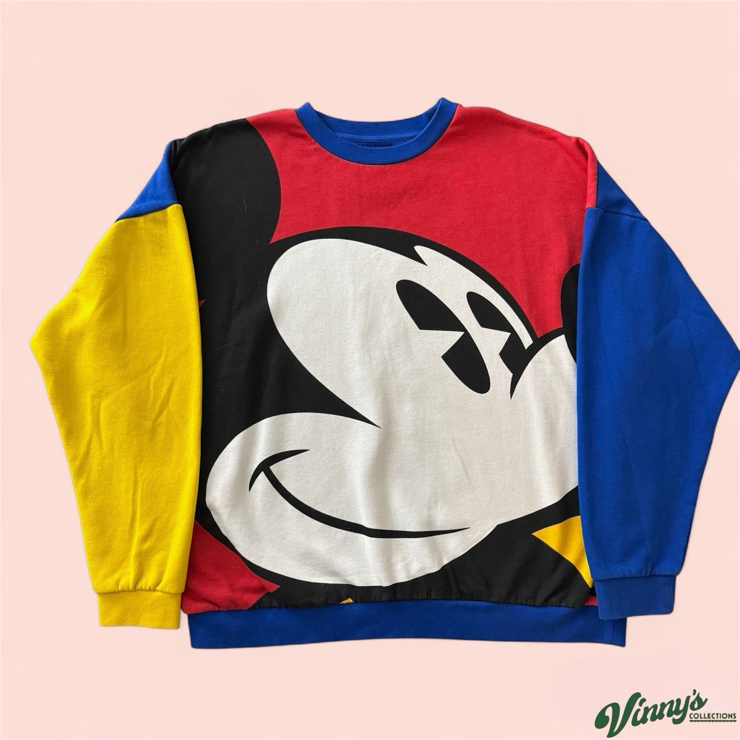 Vintage Disney World Mickey Mouse Block Sweatshirt Mens XL
