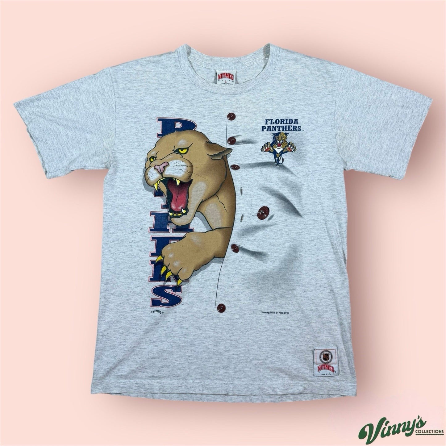 Vintage Nutmeg Florida Panthers Hockey Shirt Mens Large