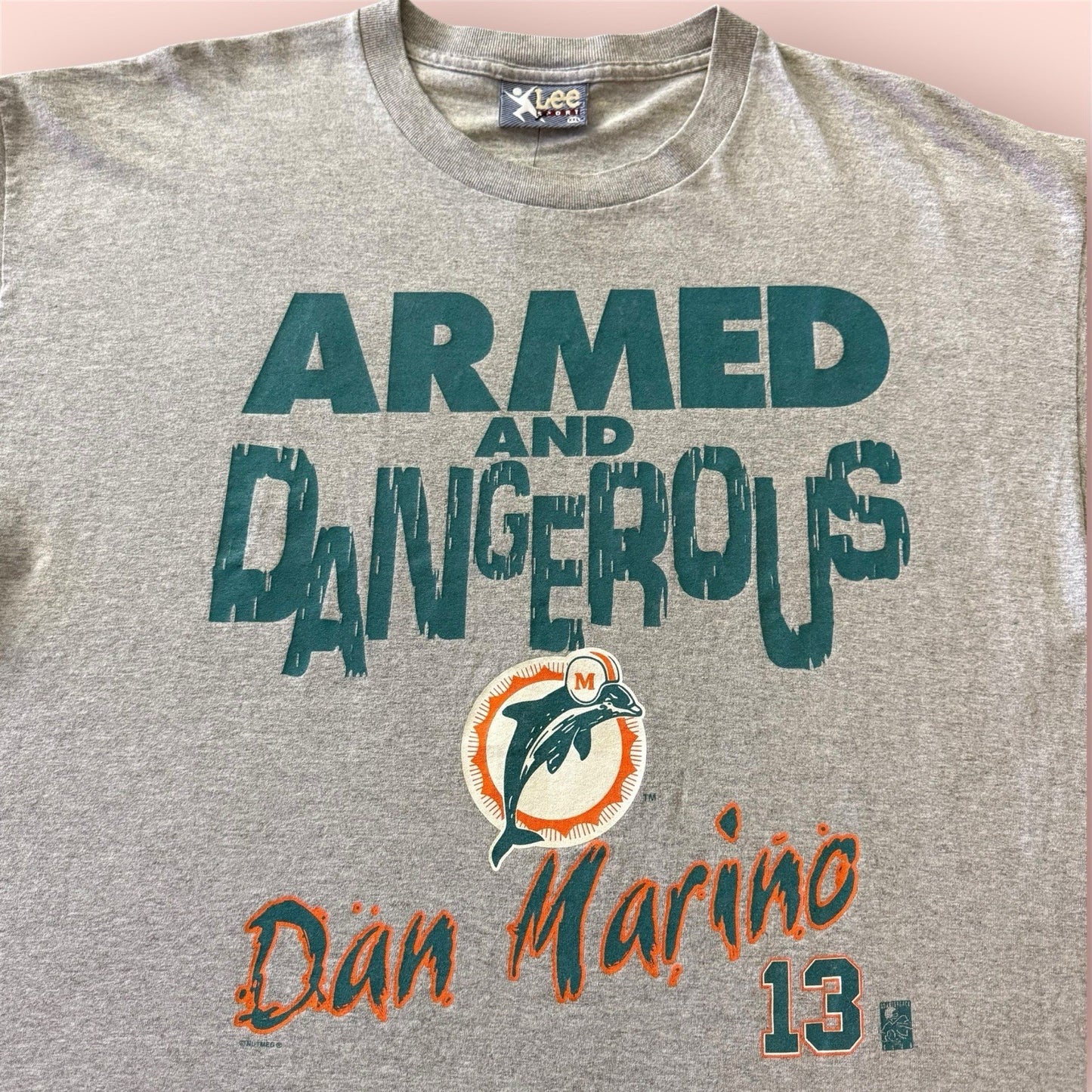 Lee Sport NFL Miami Dolphins Dan Marino Armed Dangerous Football Shirt Mens 2XL