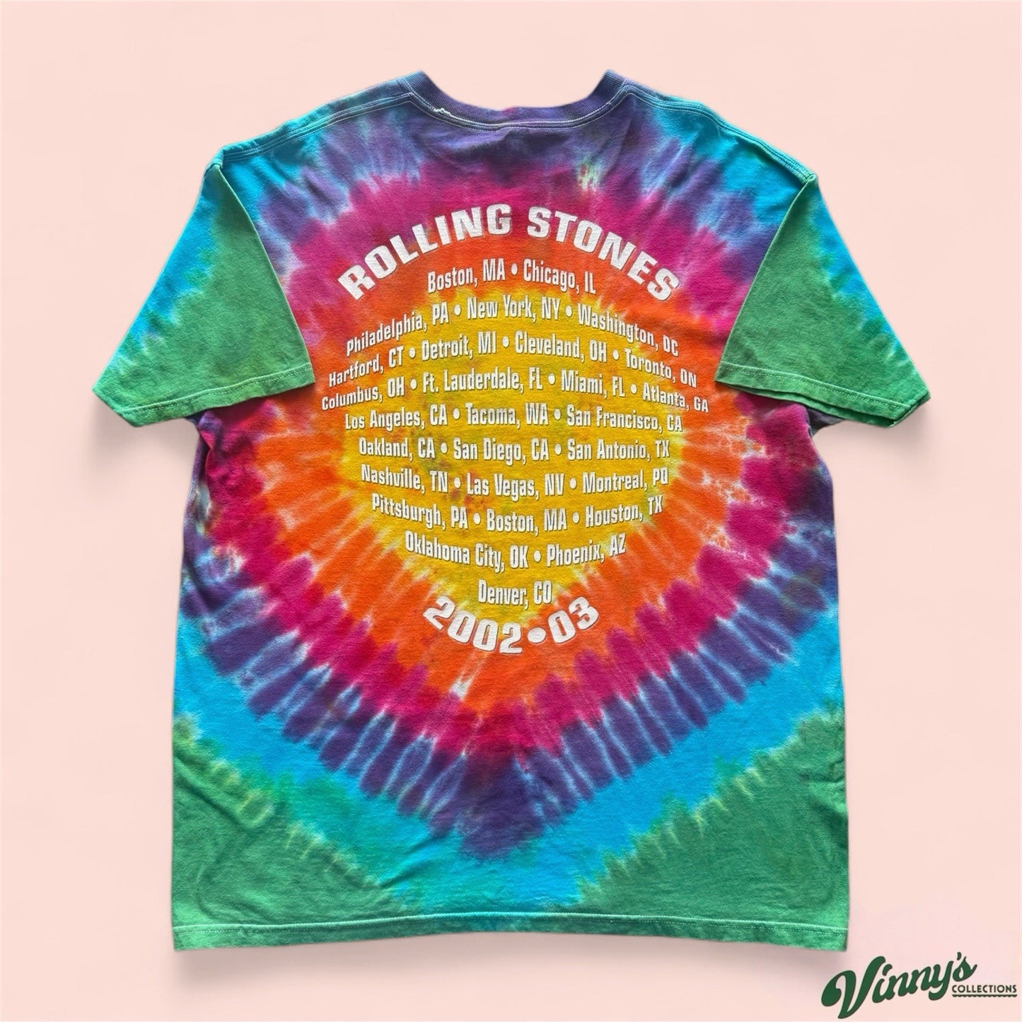 Vintage 2002 Rolling Stones Tie Dye Tour Shirt Mens 2XL