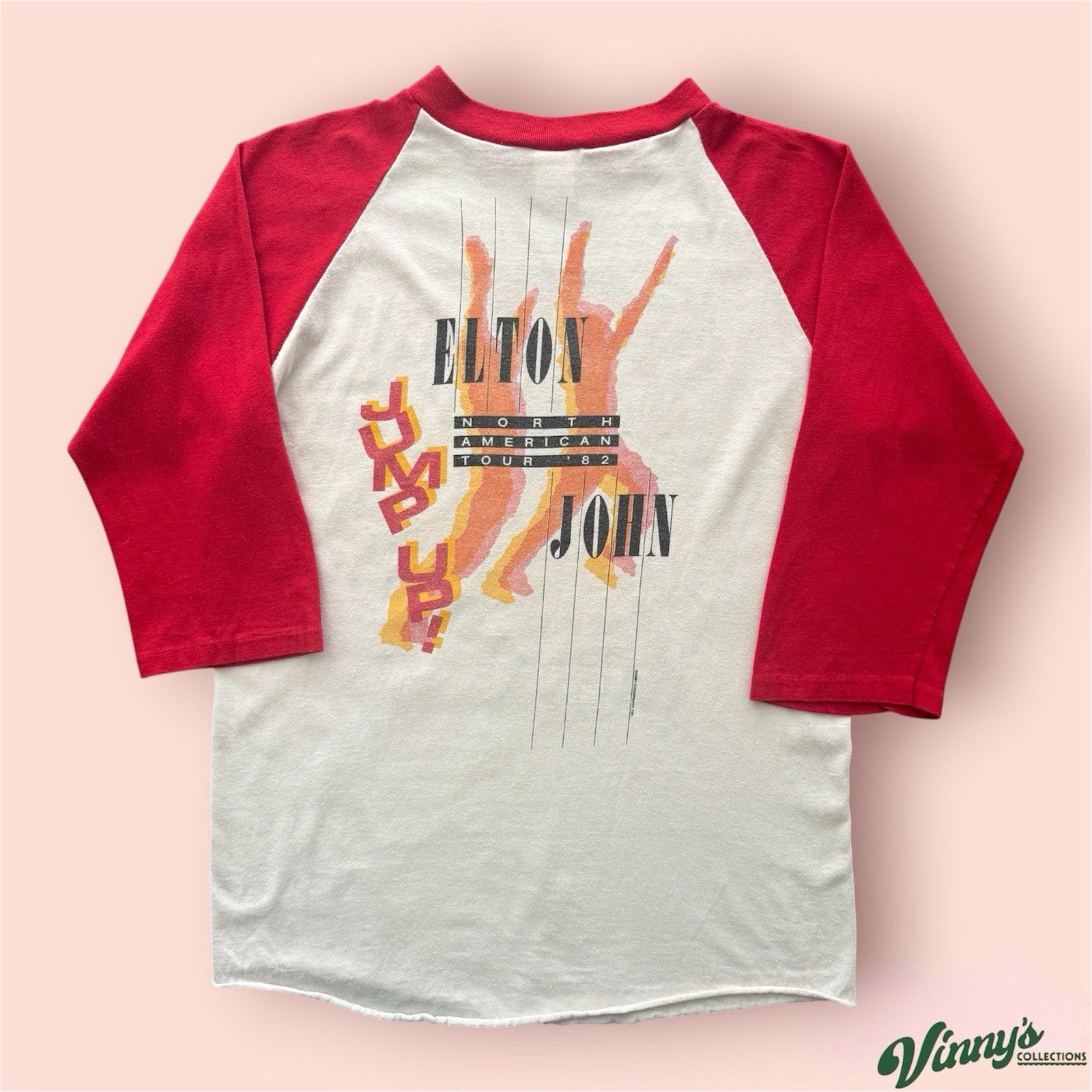 Vintage 1982 Elton John Jump Up! Tour Baseball Shirt Mens Medium