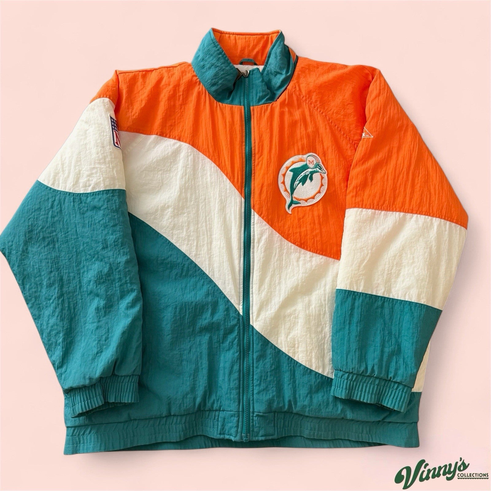 Vintage Apex One NFL Miami Dolphins Football Puffer Jacket Mens 2XL