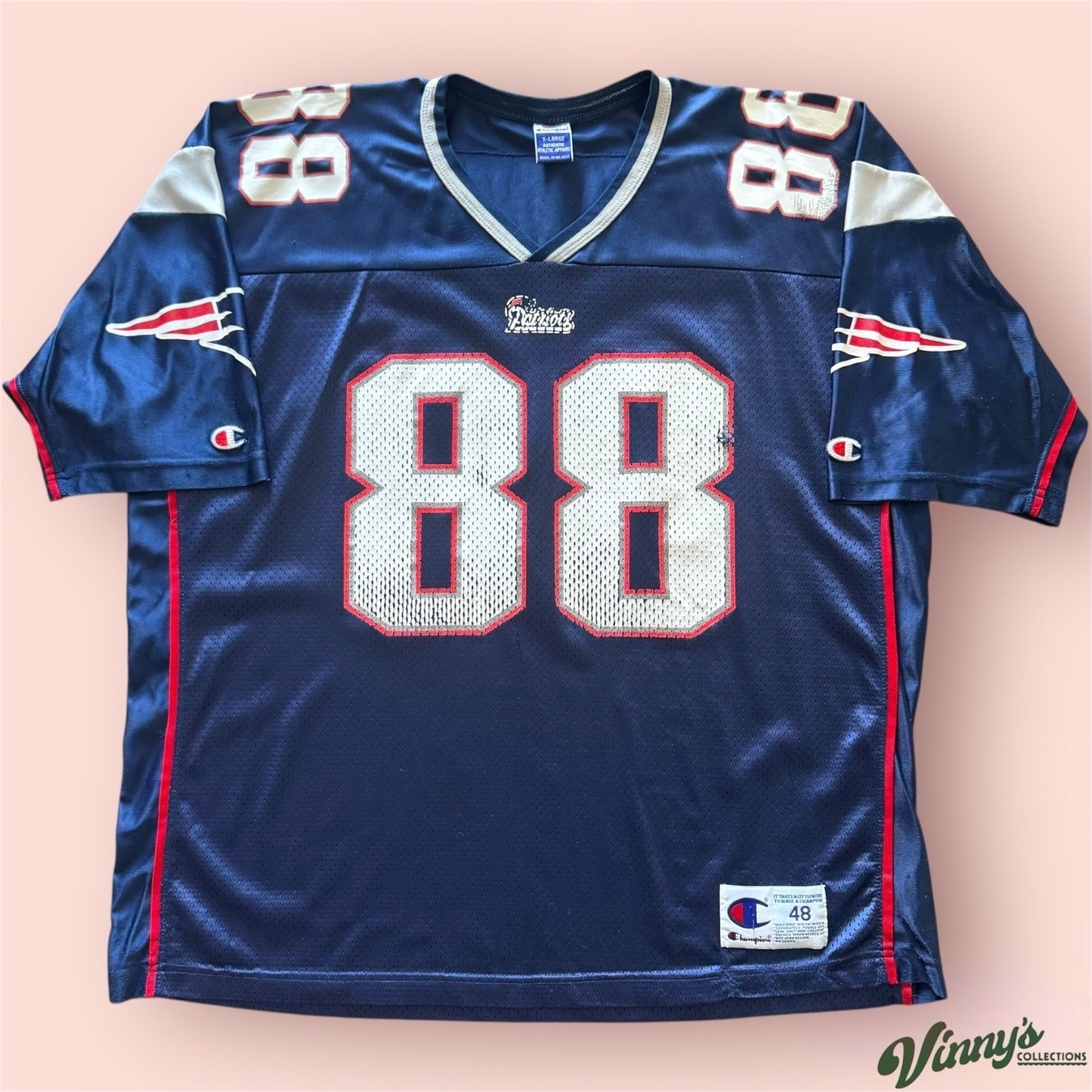 Vintage Champion NFL New England Patriots Terry Glenn Football Jersey Mens 48 XL