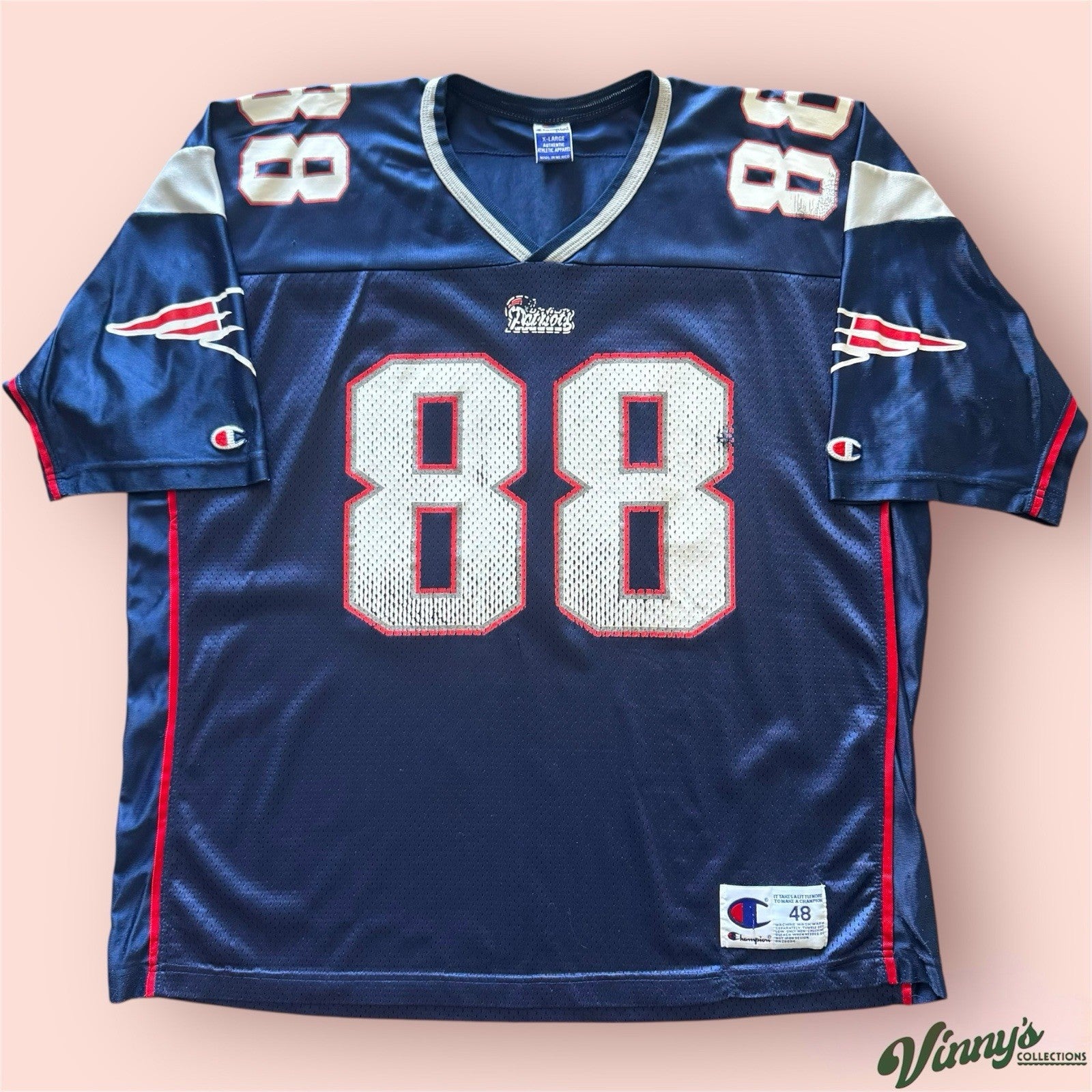 Vintage Champion NFL New England Patriots Terry Glenn Football Jersey Mens 48 XL