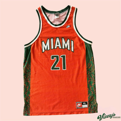 Nike NCAA Miami Hurricanes #21 College Basketball Jersey Mens XL