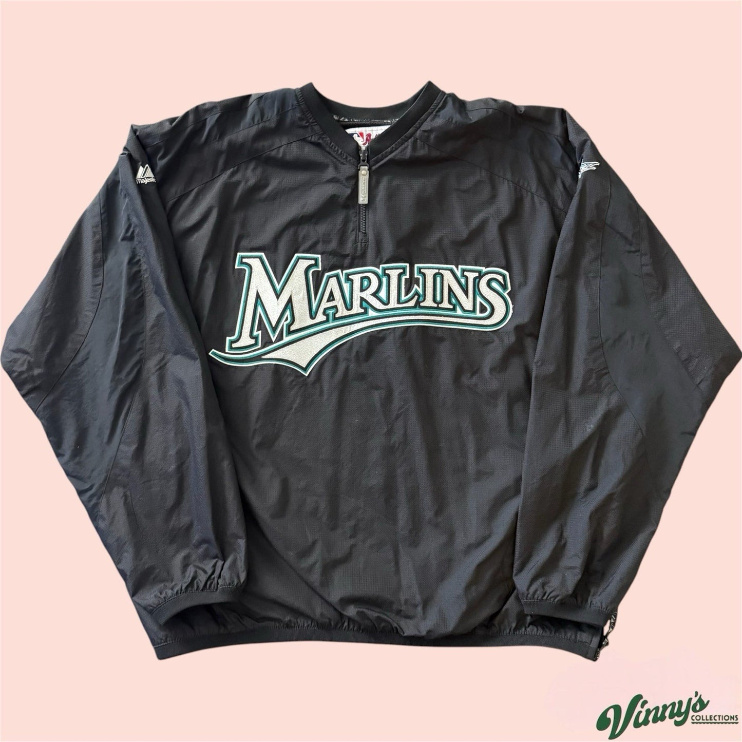 Majestic MLB Florida Marlins Baseball Jacket Mens 2XL