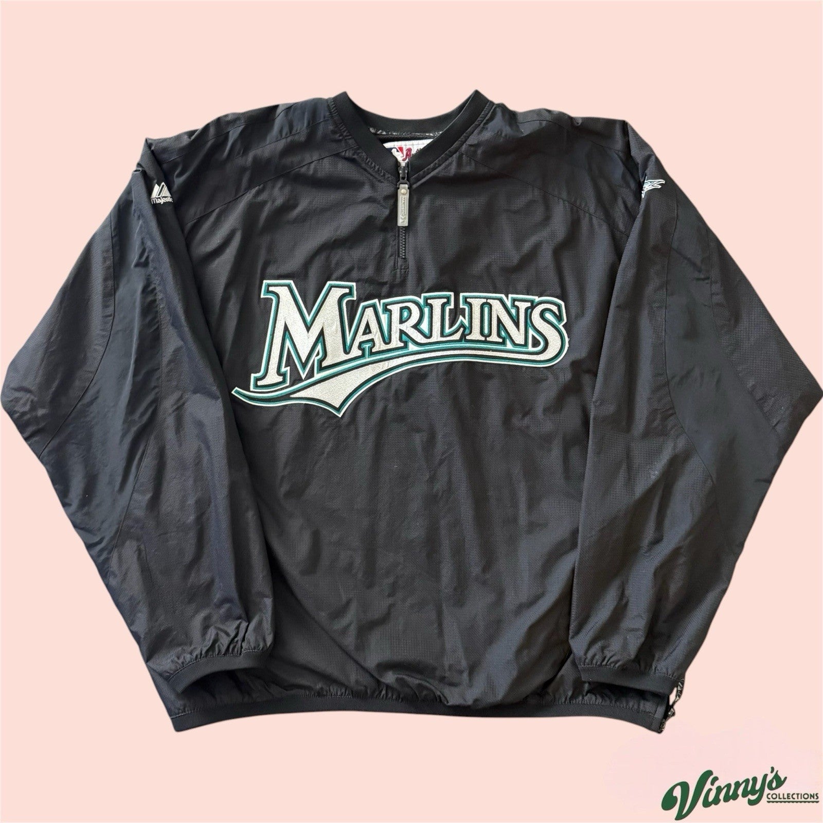 Majestic MLB Florida Marlins Baseball Jacket Mens 2XL