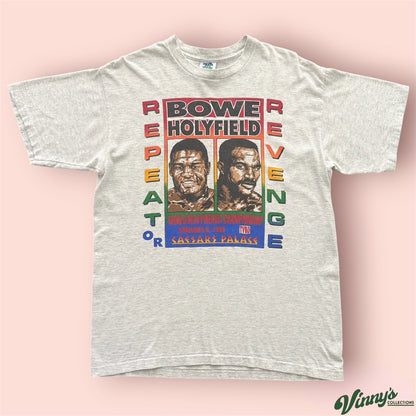 Vintage 1993 Bowe Vs Holyfield Repeat Or Revenge Boxing Shirt Mens Large