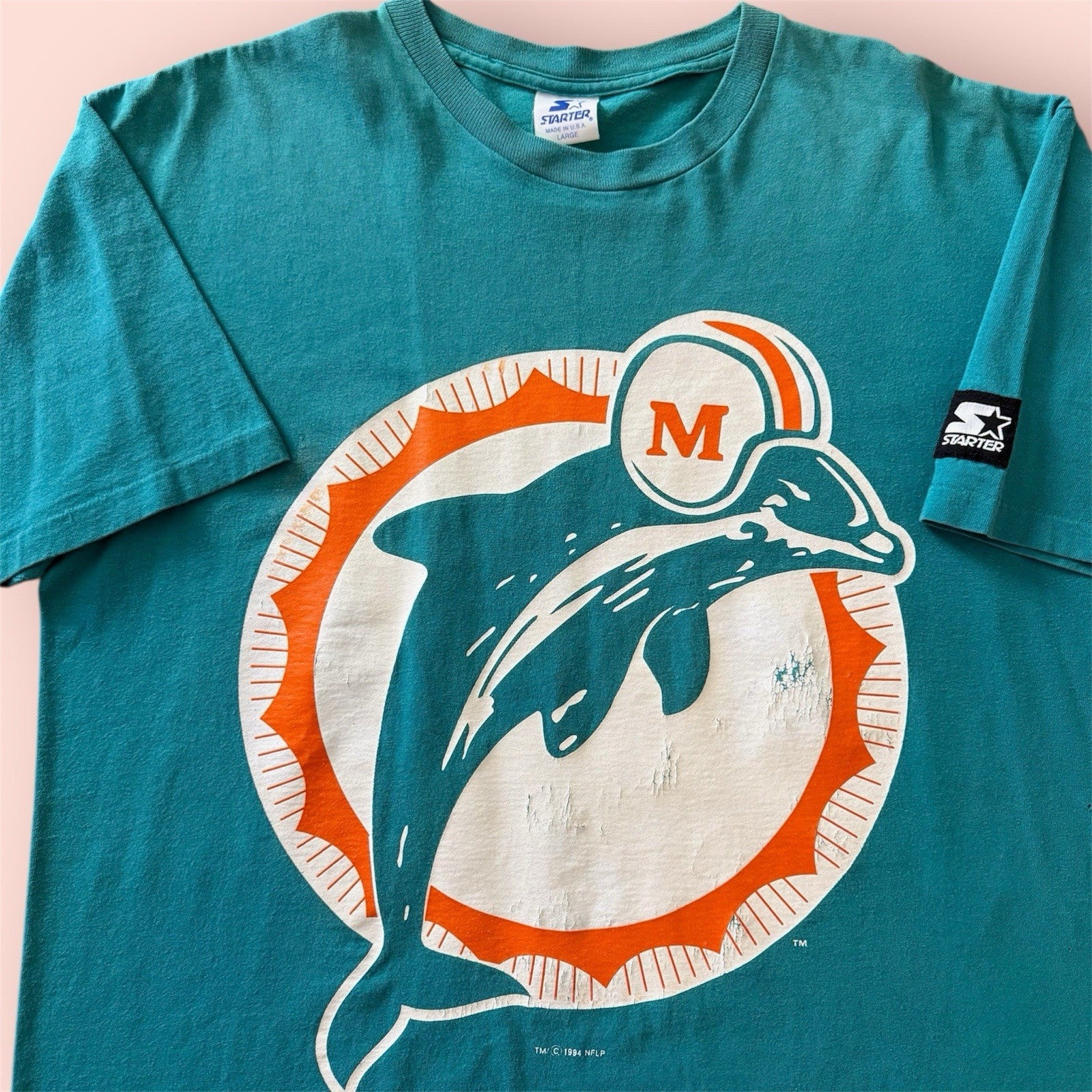 Vintage 1994 Starter NFL Miami Dolphins Football Shirt Mens Large
