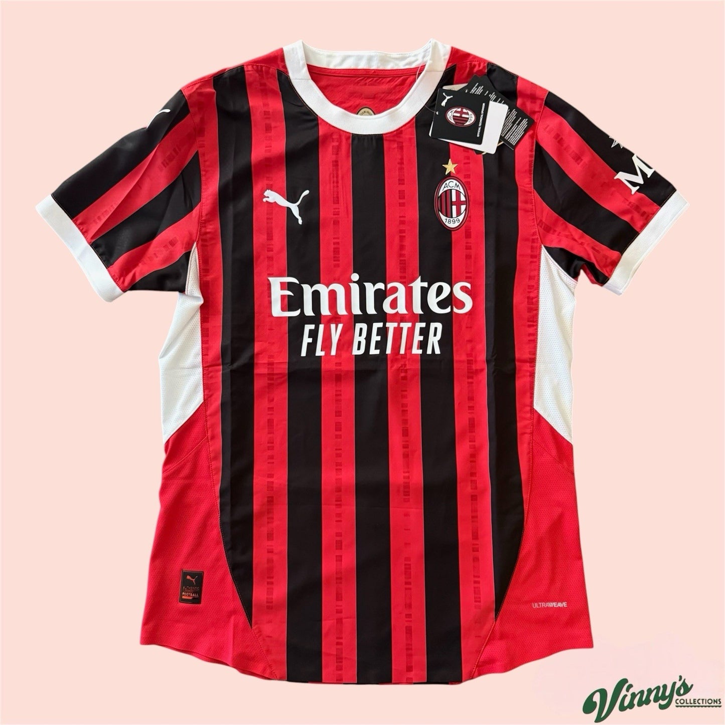 Puma 2024 AC Milan Soccer Jersey Home Kit Mens Large