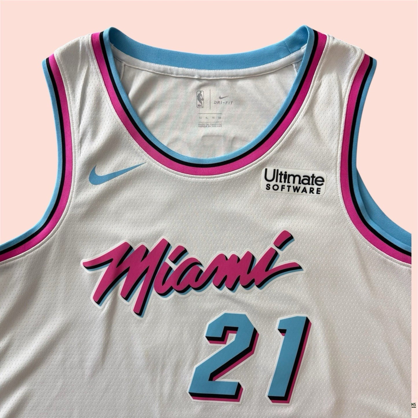 Nike NBA Miami Heat Hassan Whiteside City Edition Basketball Jersey Mens 52 XL