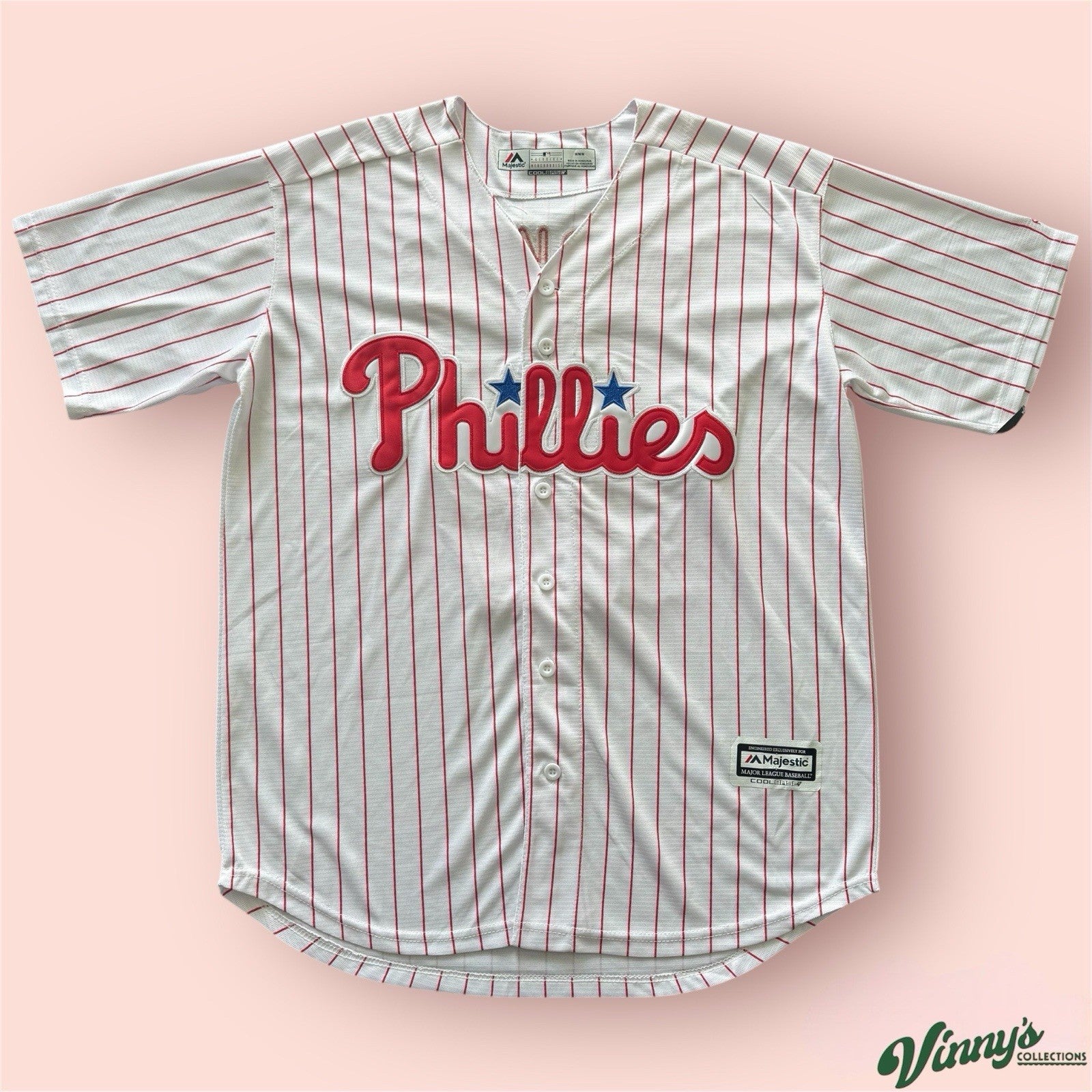 Majestic MLB Philadelphia Phillies Rhys Hoskins Baseball Jersey Mens Medium