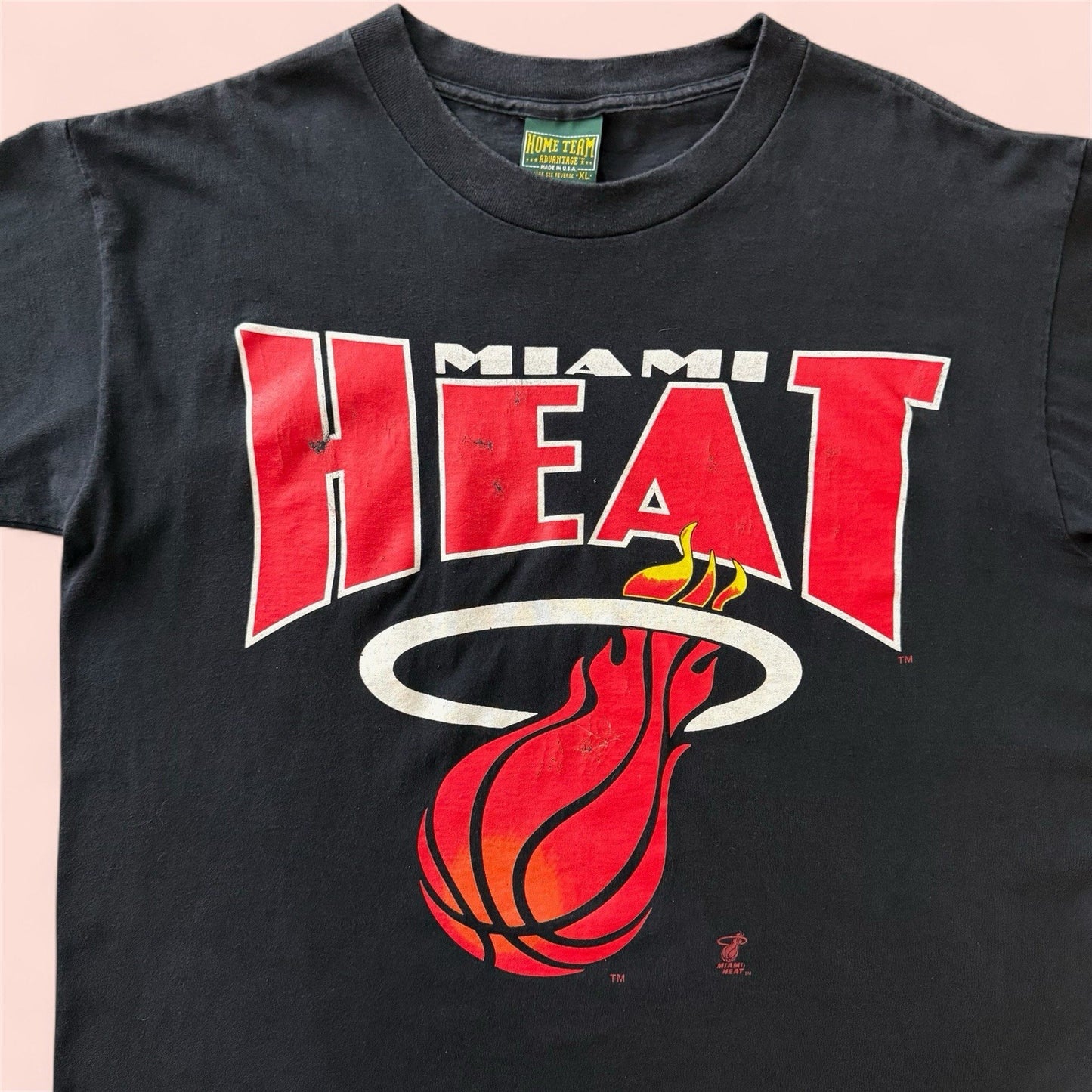 Vintage Home Team NBA Miami Heat Basketball Shirt Mens XL