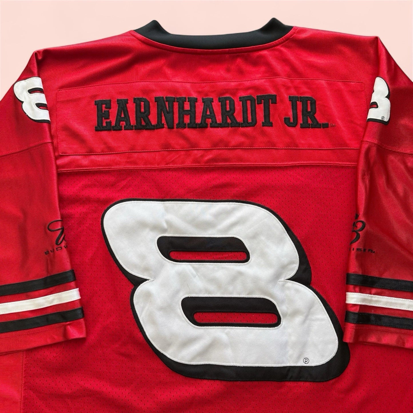 Chase Authentic NASCAR Dale Earnhardt Jr Budweiser Football Jersey Mens 2XL